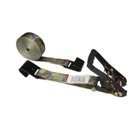 2 X 50' Black Ratchet & Camo Strap W/ Black Flat Hook